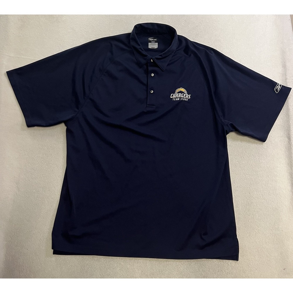 Reebok Los Angeles Chargers Football Polo Shirt Men's Size XL Blue Performance